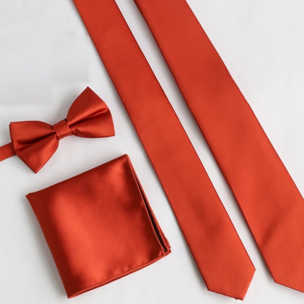 4 IN 1 Skinny Men's Wedding Tie, Groomsmen Tie, Groom Tie, Wedding Gift